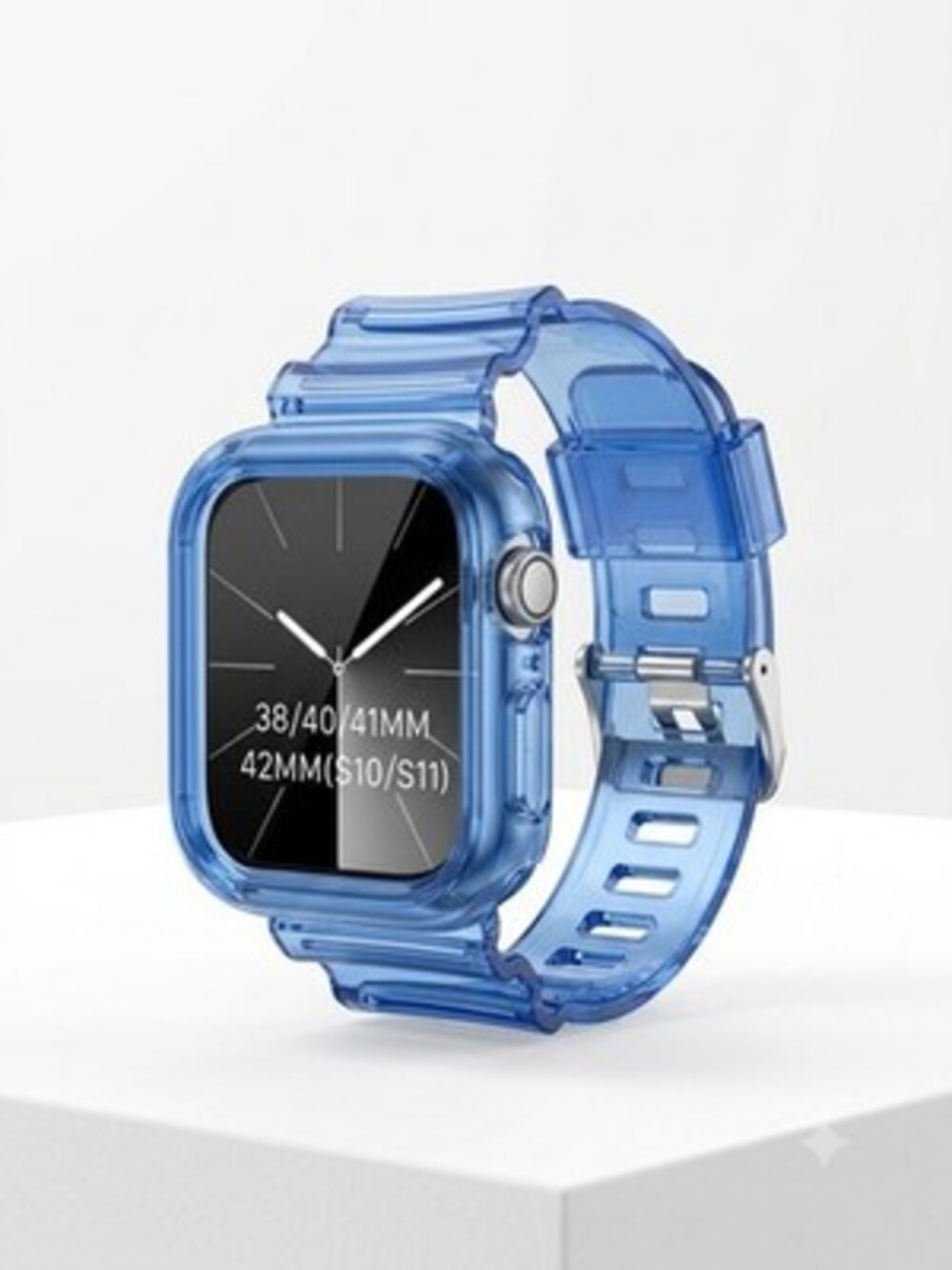 Translucent Blue Band & Bumper Case for Apple Watch 42mm S11⁠